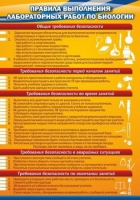 Стенд "Правила выполнения лабораторных работ по биологии" (вариант 2) - «globural.ru» - Краснодар