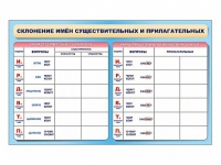Фрагмент (демонстрационный) маркерный (двухсторонний) "Склонение имен существительных и прилагательных" - «globural.ru» - Краснодар