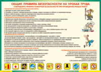 Таблица Общие правила безопасности на уроках труда 1000*1400 винил	  - «globural.ru» - Краснодар