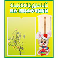 Стенд "Список детей на шкафчики" №11 - «globural.ru» - Краснодар