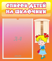 Стенд "Список детей на шкафчики" №6 - «globural.ru» - Краснодар