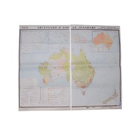 Учебная карта "Австралия и Новая Зеландия" (экономическая) 1100*1340 мм (матовое, 2-стороннее лам.) - «globural.ru» - Краснодар
