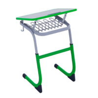 Парта одноместная с полиуретановой кромкой регулируемая по высоте и углом наклона столешницы - «globural.ru» - Краснодар