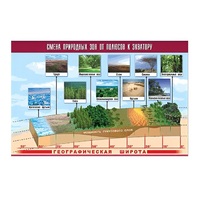 Таблица демонстрационная "Смена природных зон от полюсов к экватору" (винил 100x140) - «globural.ru» - Краснодар