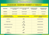 Таблица Сравнение понятий изомер и гомолог 1000*1400 винил - «globural.ru» - Краснодар