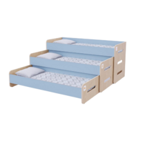 Раздвижная кровать 3 секции в спальную зону из коллекции «НЕГА» (цвет голубой) - «globural.ru» - Краснодар