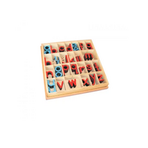 Английский подвижный деревянный алфавит в коробке - печатные буквы. 5/10 штук - «globural.ru» - Краснодар