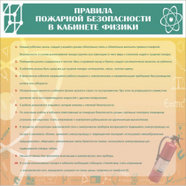 Стенд "Правила пожарной безопасности в кабинете физики" - «globural.ru» - Краснодар