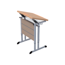 Стол ученический одноместный наклоняемый на плоскоовальной трубе 3-7 гр.р. - «globural.ru» - Краснодар