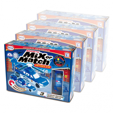 Магнитный конструктор Транспорт "Смешай и собери". Серия Полиция. Комплект на группу - «globural.ru» - Краснодар