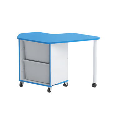 Стол детский правый Робик 002 (белый/синий) - «globural.ru» - Краснодар