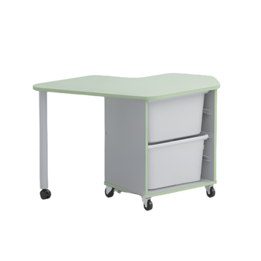 Стол детский левый Робик 002 (серый/фисташковый)  - «globural.ru» - Краснодар