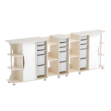 Модульные стеллажи Робик 001 (дуб молочный/белый) - «globural.ru» - Краснодар